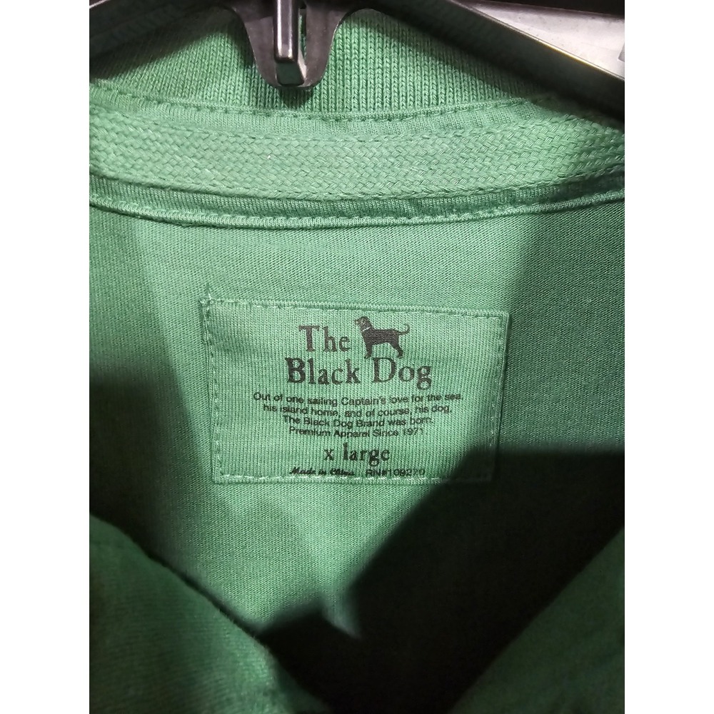 The Black Dog Polo Shirt Mens XL  Green Pique Embroidered Dog Logo - Picture 3 of 10